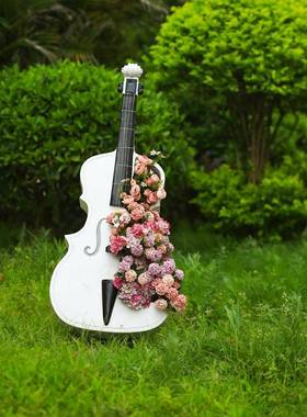 大提琴花园庭院大摆件婚礼装饰新店开业送礼别墅创意橱窗布置新品