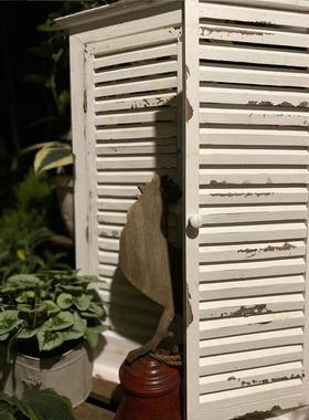 百叶窗拍照道具饰品实木假百叶窗户装饰壁挂花园挂饰杂货拍摄背景