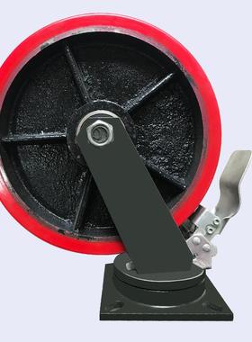 聚氨酯重型万向脚轮工业用脚轮耐磨抗冲击防腐静音行驶脚轮载重大