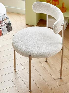 轻奢设计师款椅子卧室网红化妆椅奶油风餐凳北欧家用餐椅轻奢高级