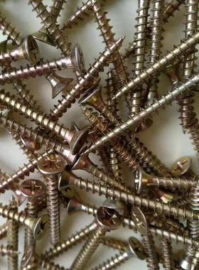 镀锌高强度纤维板钉十字圆头自攻钉4*16平头加硬木螺丝