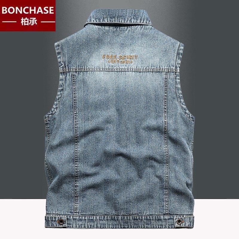 牛仔马甲男2025夏季新款休闲韩版潮流多口袋工装背心坎肩无袖外套,淘宝优惠券,粉丝福利购,淘宝优惠卷