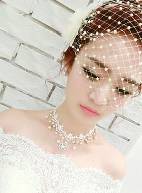 白色蕾丝颈带项圈女脖子饰品礼服超仙新娘气质简约珍珠锁骨链项链