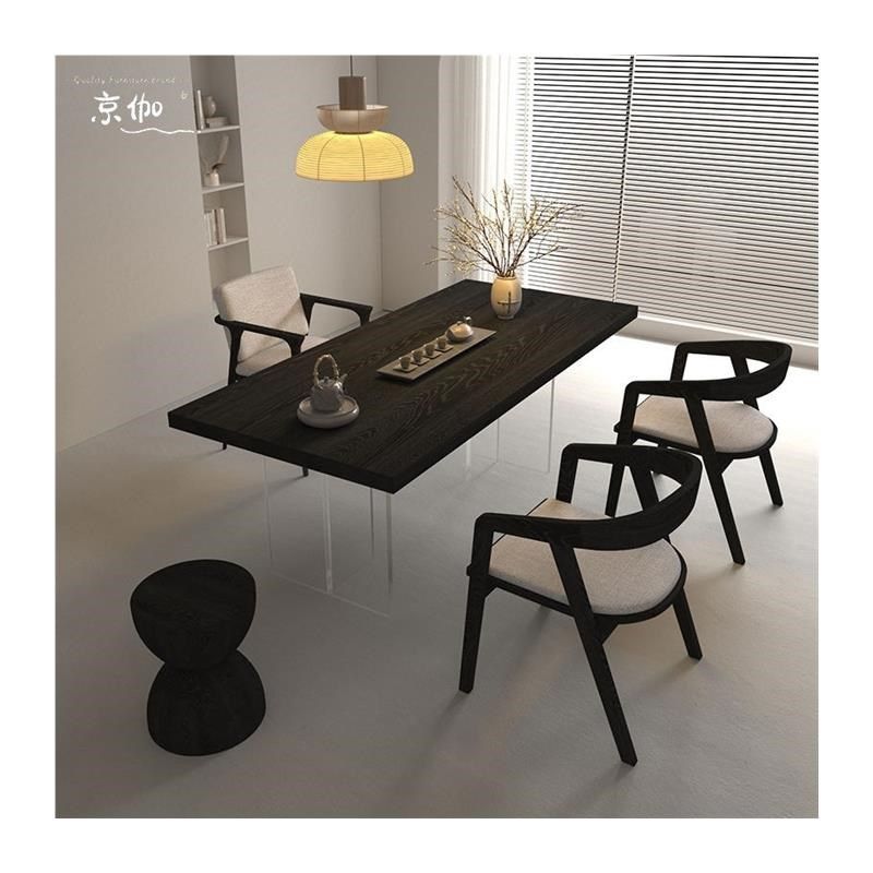 侘寂风碳化黑色大板泡茶桌子实木茶桌椅家用高档茶台,淘宝优惠券,粉丝福利购,淘宝优惠卷