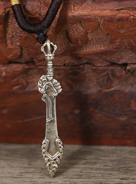 尼泊尔纯手工金刚杵复古藏式纯银