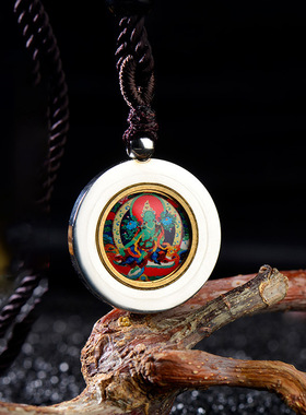 新非遗直销结缘钛钢吊坠四臂观音