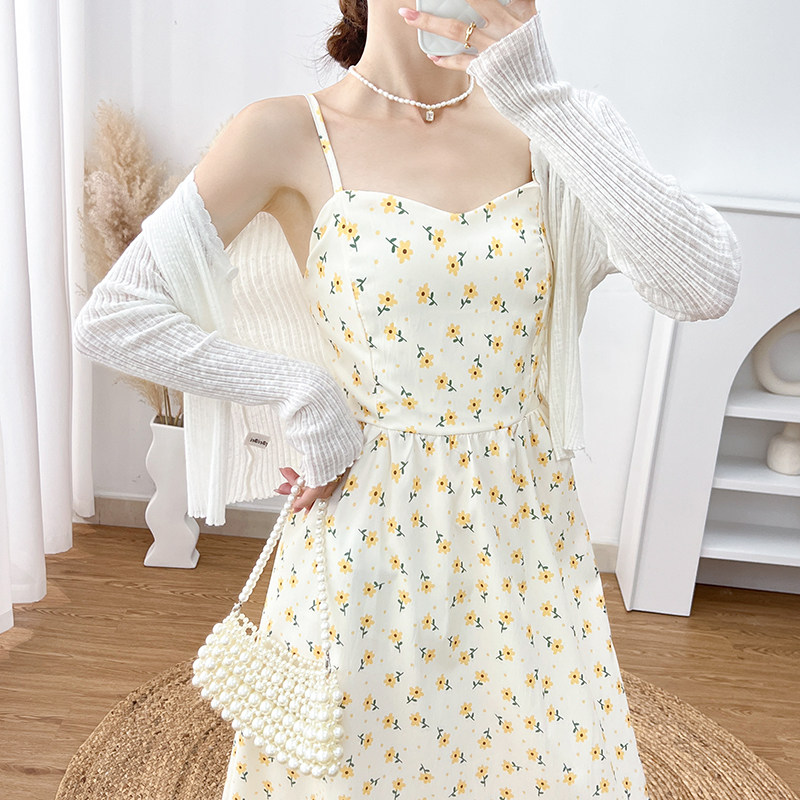 哺乳连衣裙夏季外出新款中长款碎花收腰百搭显瘦产后喂奶吊带裙潮,淘宝优惠券,粉丝福利购,淘宝优惠卷