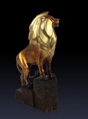 铜狮摆件黄铜狮子摆件铜工艺品办公家居桌面饰品开业礼品创意礼品