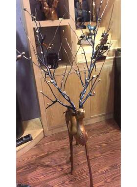 黄铜灵鹿工艺品摆件铸铜一鹿平安新中式雕塑办公家居装饰开业礼品