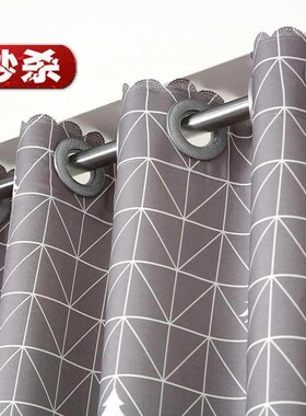 遮光窗帘小窗户儿童房间男孩卧室短款可爱女孩卡通免打H孔安装