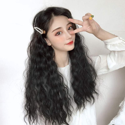 真发发片假发女长发60一片式无痕水波纹长卷发贴片隐形接发自己接 - 图3