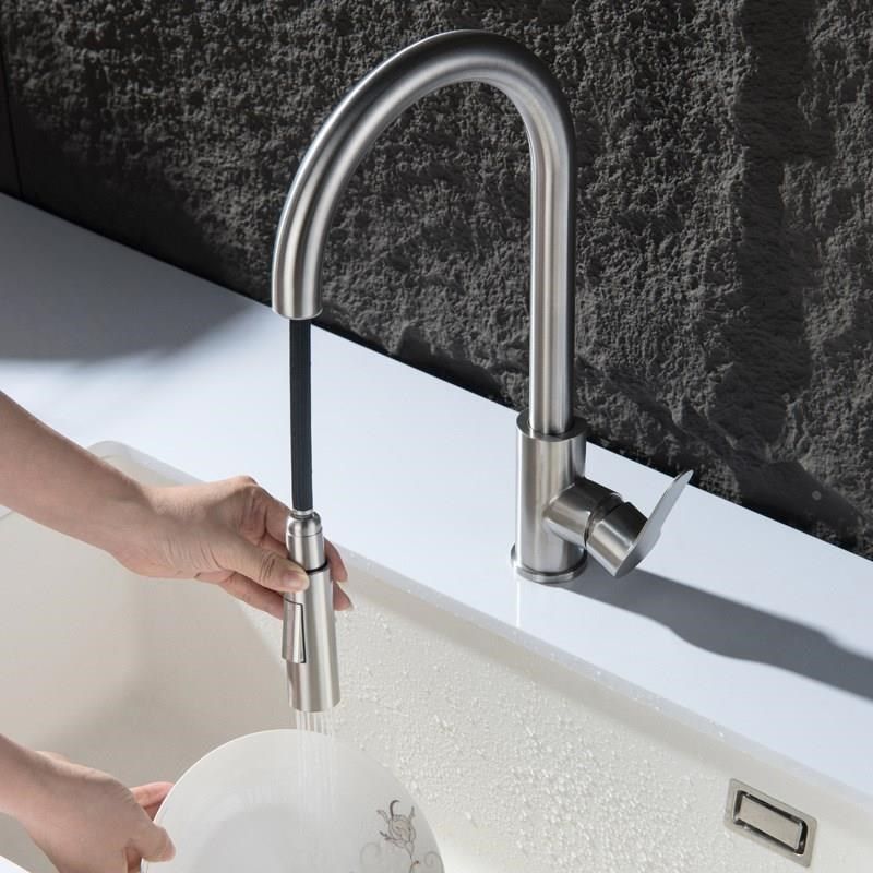 抽拉式防溅冷热水龙头厨房伸缩可旋转304不锈钢洗菜盆洗碗池水槽,淘宝优惠券,粉丝福利购,淘宝优惠卷