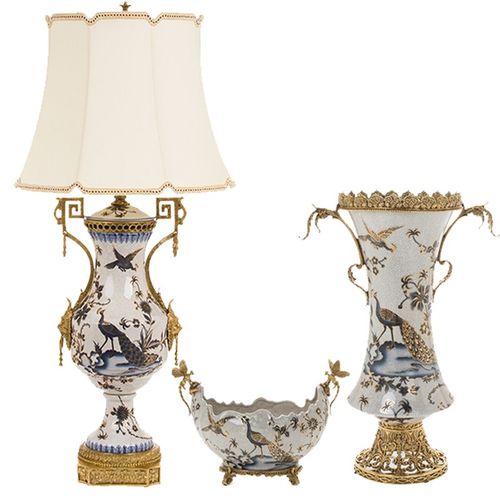 欧式摆件陶瓷配铜美式法式玄关摆件奢华家居实用花瓶瓷包铜花瓶 - 图3