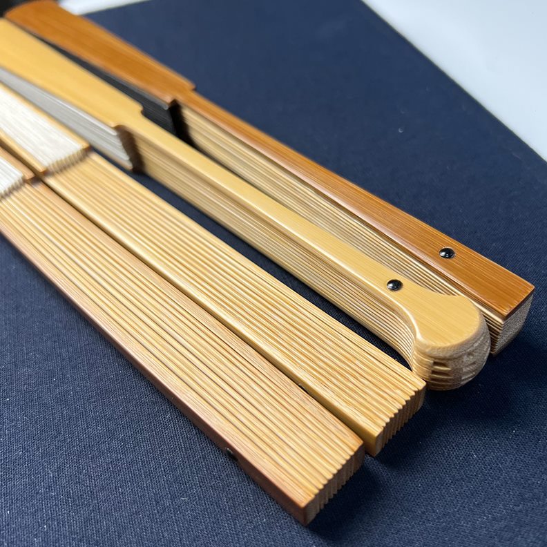 老玉竹铲子头85寸古风折扇文玩扇子宣纸汉服男扇子围炉煮茶扇子 - 图3