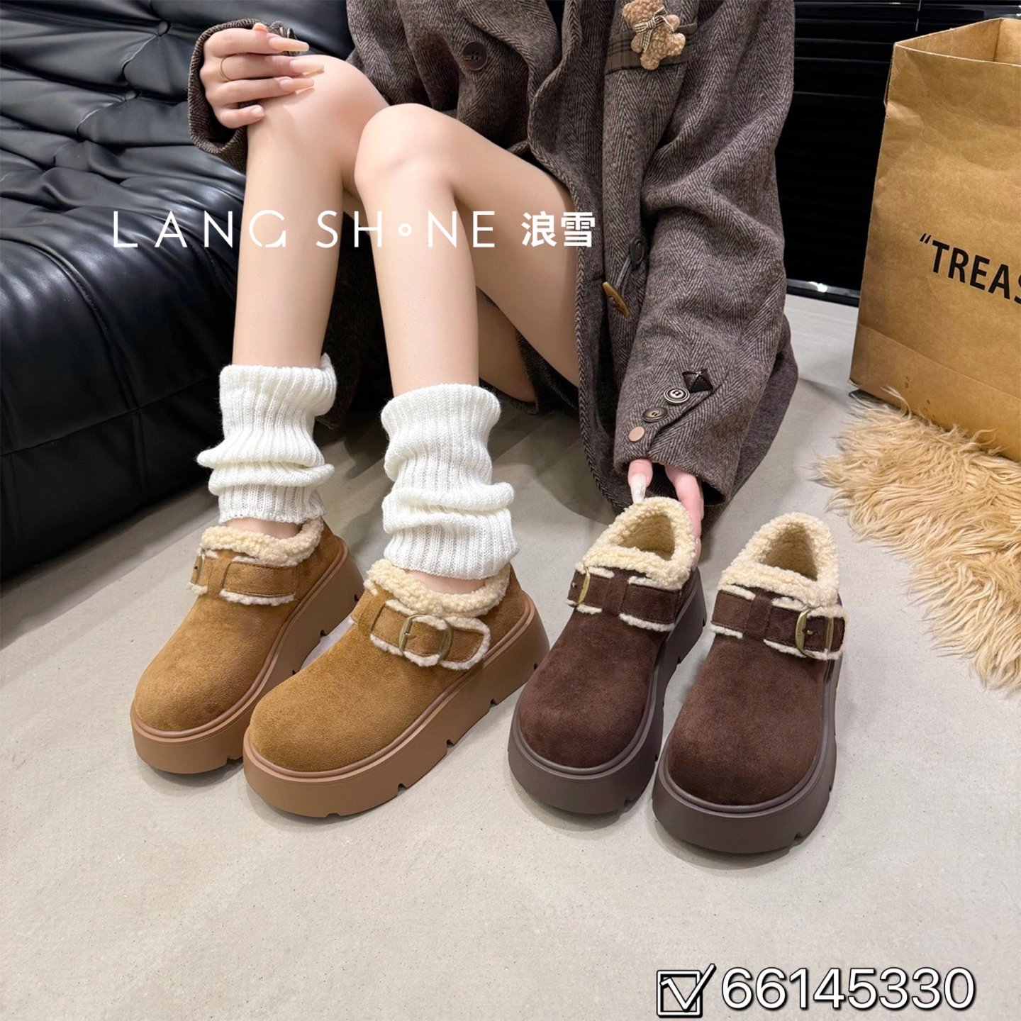 麂皮加绒勃肯鞋女厚底增高保暖毛毛鞋冬鞋棉鞋乐福鞋2025新款外穿,淘宝优惠券,粉丝福利购,淘宝优惠卷
