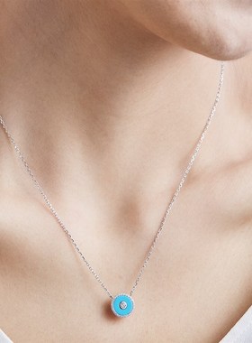 意佩戴在身上的祝福 绿松石项链轻奢小众设计感吊坠饰品首饰