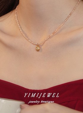 月雾黎明超闪精致水晶串珠项链小众百搭法式复古锁骨链不掉色