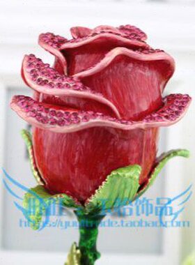 创意锡金属工艺品桌上摆件粉红玫瑰花家居房间饰品柜台摆设品送礼
