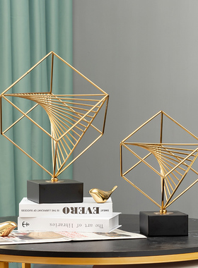 简约现代客厅房间家居几何四方琴立方体摆件轻奢北欧风.合金装饰