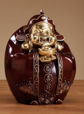 福星高照财神爷摆件家居装饰全铜财神佛像招财乔迁送礼玄关博物架