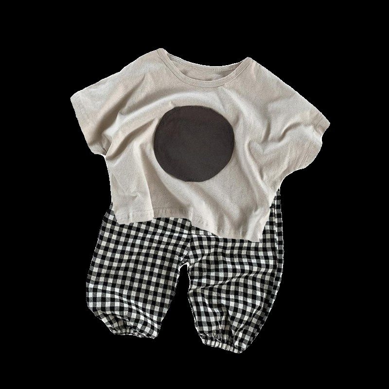 男童夏季套装男宝宝帅气宽松半袖t恤2儿童阔腿七分裤男孩夏装童装,淘宝优惠券,粉丝福利购,淘宝优惠卷