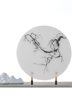 新中式古典创意屏风摆件样板间售楼处玄关酒店电视柜软装饰品摆放