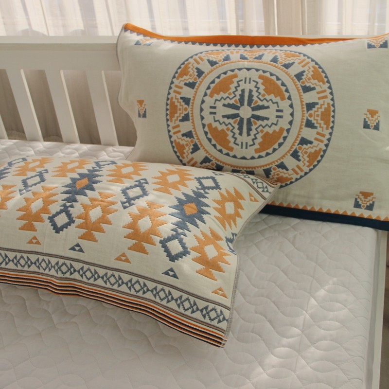 全棉纱布枕巾 单人枕适用四季家用柔软亲肤四层纯棉覆Z盖式枕头巾 - 图0