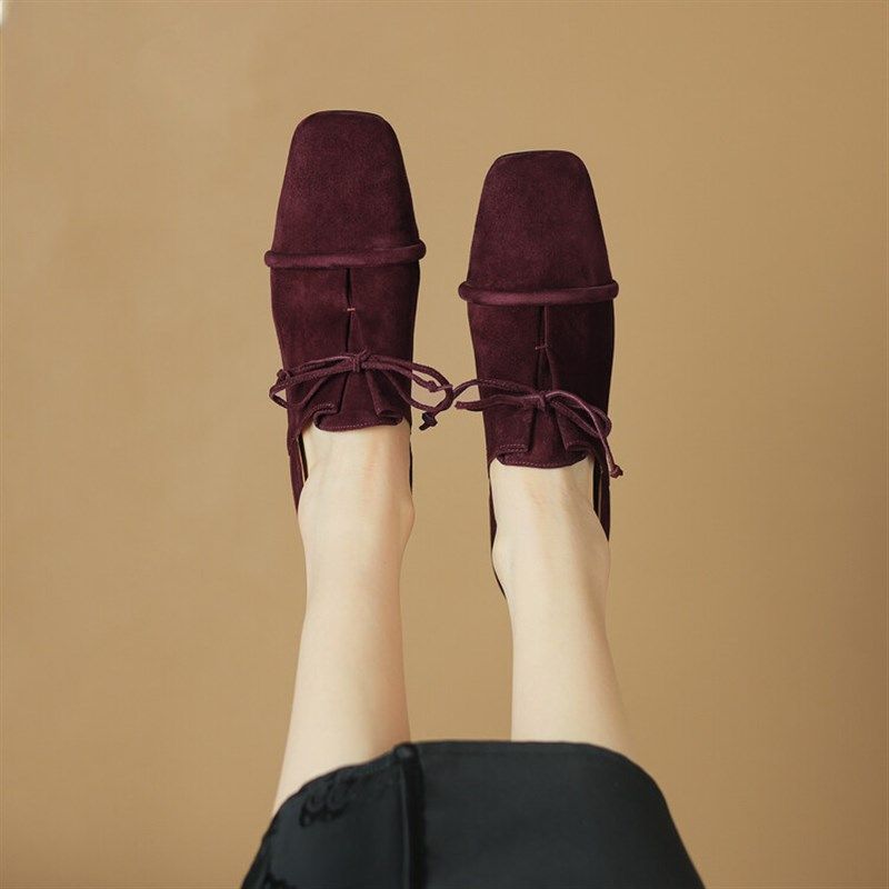 复古英伦风方头粗跟单鞋女2024新款真皮磨砂深口系带百搭中跟单鞋,淘宝优惠券,粉丝福利购,淘宝优惠卷