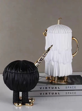 现代简约藤蔓储蓄罐树脂摆件客厅茶几玄关酒店电视柜软装家居饰品