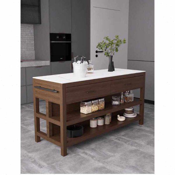 北欧厨房中岛台单独移动料理台开放式实木复古橱柜碗柜大理石餐边,淘宝优惠券,粉丝福利购,淘宝优惠卷