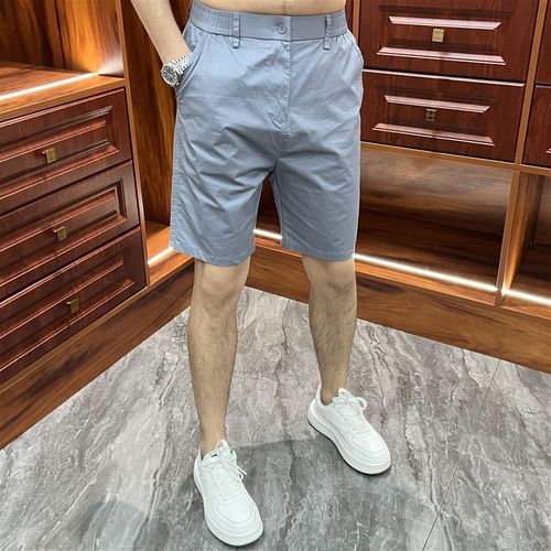 潮牌白色五分裤男修身5分中裤休闲夏季牛仔裤子男士短裤薄款潮夏 - 图2