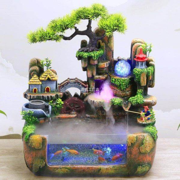 客厅假山流水喷泉循环水小山小型瀑布山水鱼缸水景装饰造景摆件,淘宝优惠券,粉丝福利购,淘宝优惠卷