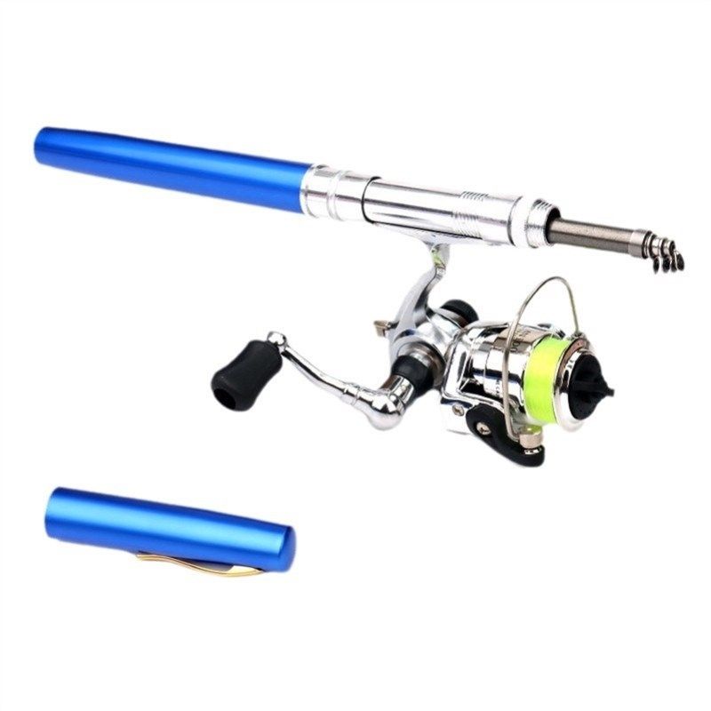 钓鱼竿手杆短节迷你垂钓儿童金属钢笔竿鼓轮套装初级1/1.4/1.6米,淘宝优惠券,粉丝福利购,淘宝优惠卷