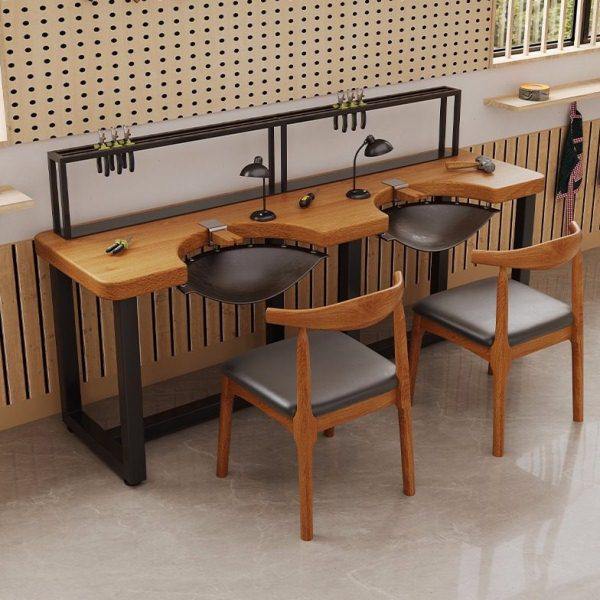 首饰金工桌4人实木打金桌操作台珠金银加工桌6人台手工桌,淘宝优惠券,粉丝福利购,淘宝优惠卷