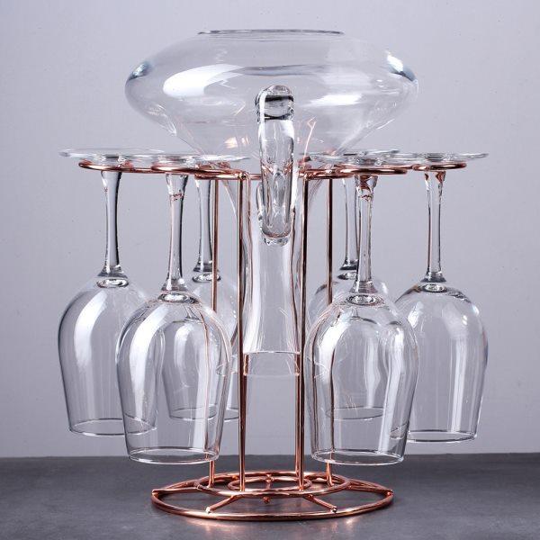 红酒杯架悬挂倒挂创意醒酒器一体架脚杯架6只装家用红酒架摆件,淘宝优惠券,粉丝福利购,淘宝优惠卷