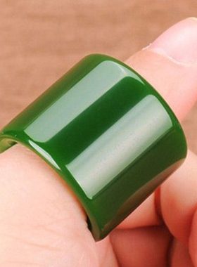 男士扳指男款大拇指戒指和田玉白玉碧玉筒心经王爷文玩指环平安