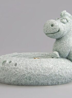 国风创意青砂石十二生肖马香插摆件家居茶室茶盘桌面装饰鱼缸造景