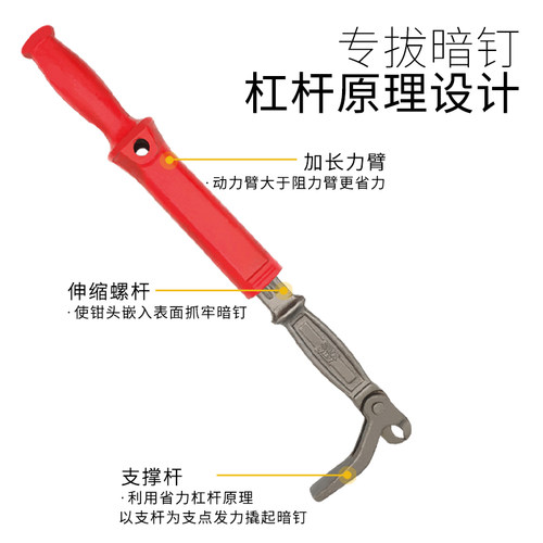 拔钉子神器拔钉钳木工起钉器木板拆钉子拔钉器取铁钉无头钉拔暗钉 - 图1