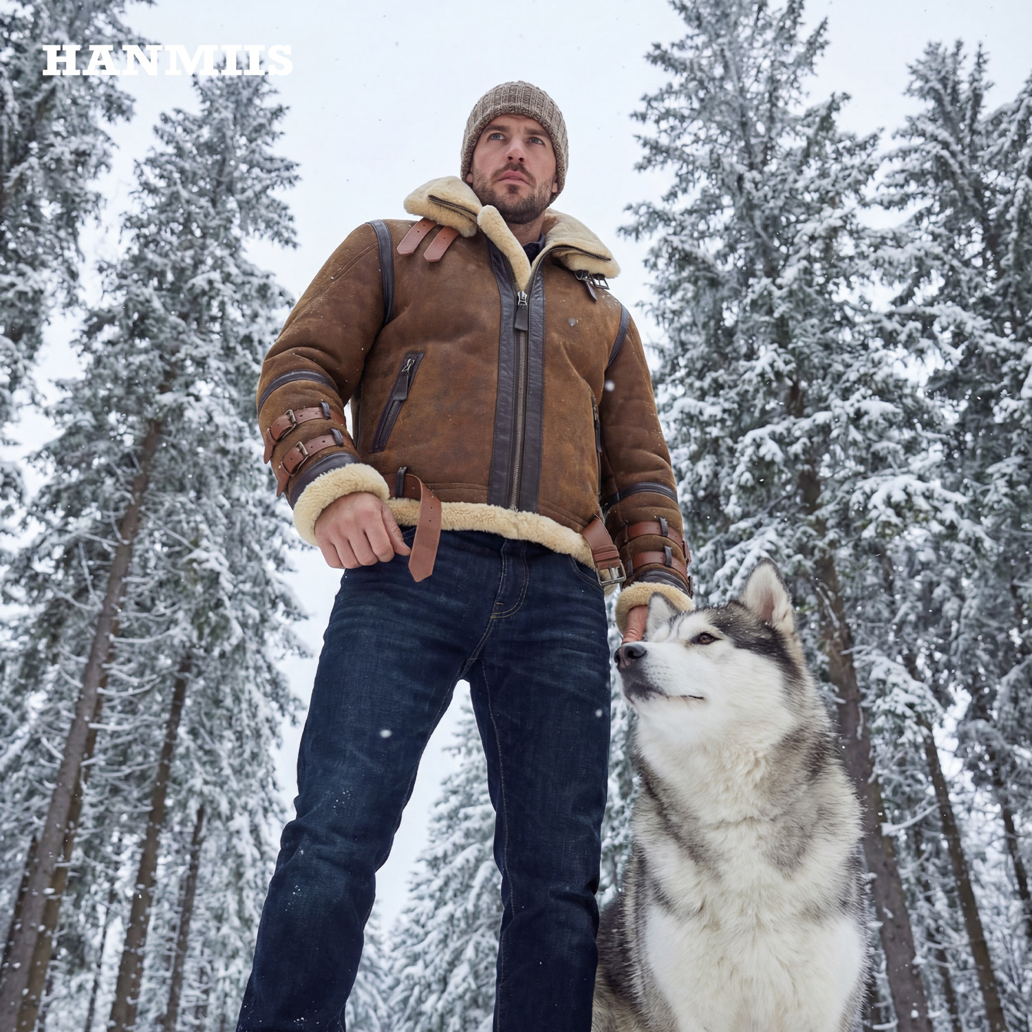 汉名仕霸气飞行服B3羊皮毛一体男加厚御寒外套皮夹克机车真皮皮衣,淘宝优惠券,粉丝福利购,淘宝优惠卷