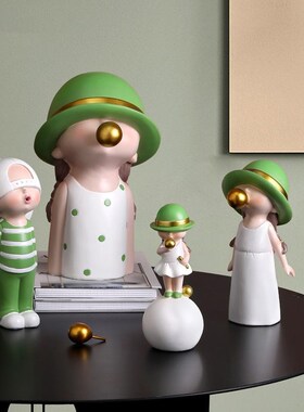 摆件装饰泡泡女孩家居客厅品北欧创意柜小轻奢吹现代男孩电视桌面