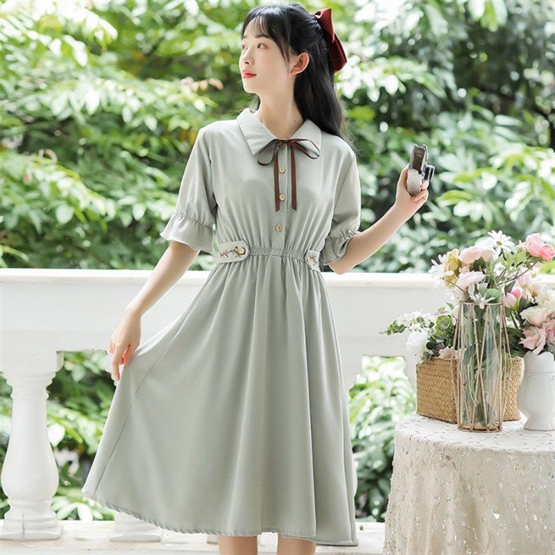 女童夏季连衣裙2025新款女孩森系长裙夏天公主裙少女学生雪纺裙子,淘宝优惠券,粉丝福利购,淘宝优惠卷