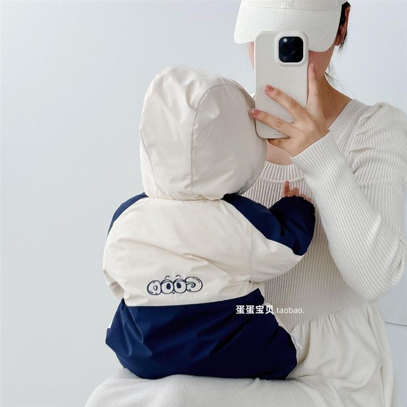 婴儿衣服加绒加厚夹棉服连体冲锋衣男宝宝秋冬装新款外出幼儿冬季,淘宝优惠券,粉丝福利购,淘宝优惠卷