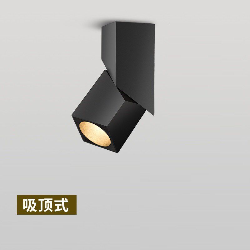 轨道射灯led天花灯北欧方形家用壁画客厅旋转灯吸顶式明装小射灯,淘宝优惠券,粉丝福利购,淘宝优惠卷