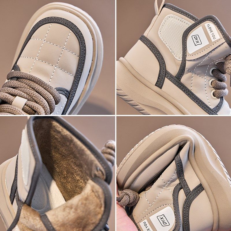 儿童雪地靴2024冬季新款女童鞋子男童棉靴加绒加厚冬靴皮靴短靴子,淘宝优惠券,粉丝福利购,淘宝优惠卷