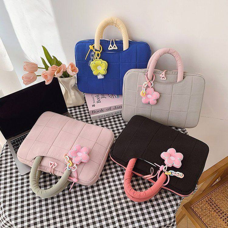 2026新款电脑包ins简约纯色平板收纳包女外出通勤14寸笔记本防摔,淘宝优惠券,粉丝福利购,淘宝优惠卷