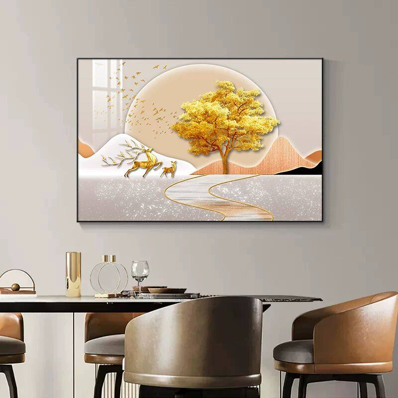 北欧轻奢餐厅装饰画现代简约饭厅单幅餐桌背景墙挂画高档客厅壁画,淘宝优惠券,粉丝福利购,淘宝优惠卷