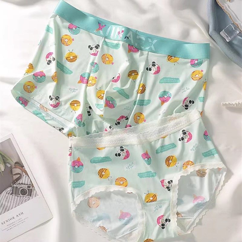 夏季薄款情侣内裤男士抗菌纯棉平角女士三角内衣无痕冰丝蕾丝短裤,淘宝优惠券,粉丝福利购,淘宝优惠卷