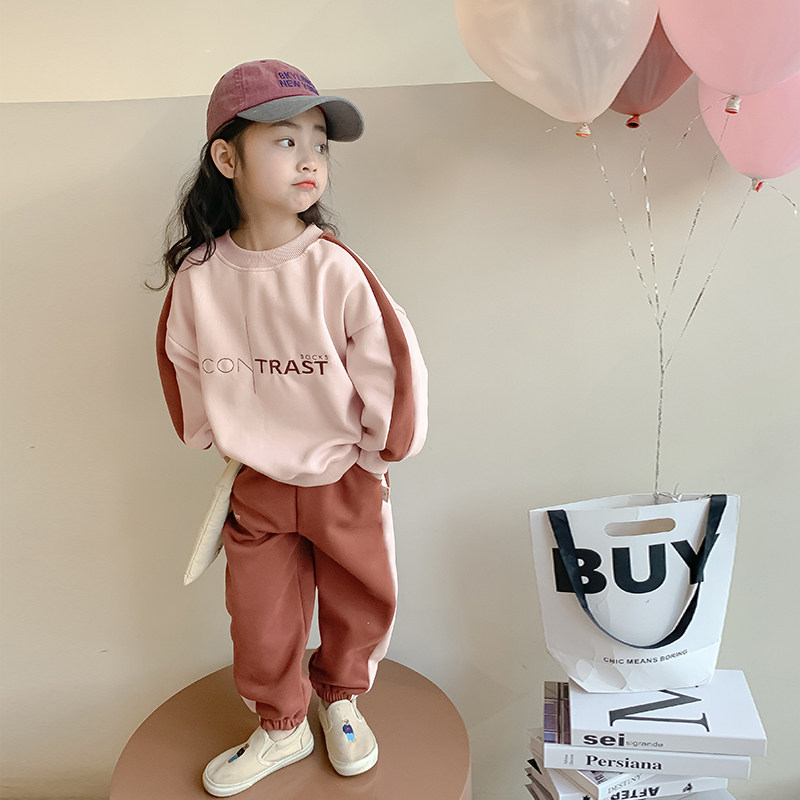 女童套装春秋款2024新款洋气时髦女孩春装运动服童装儿童休闲卫衣,淘宝优惠券,粉丝福利购,淘宝优惠卷