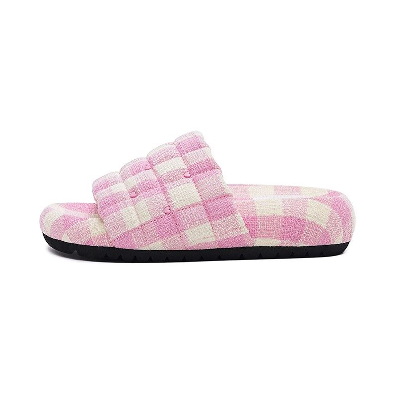 玛速主义2025年夏季新款格子厚底拖鞋休闲百搭懒人凉拖外穿一字拖,淘宝优惠券,粉丝福利购,淘宝优惠卷