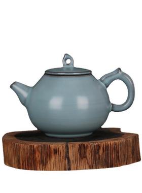 古董瓷器古玩大宋官窑老瓷器汝窑天青釉茶壶仿古老物件茶壶